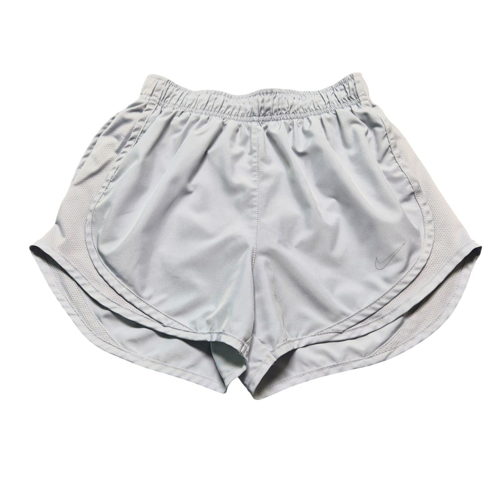 Nike Womens Dri-FIT Tempo Running Shorts Light Gray Mesh Athletic Size XS